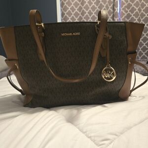 Michael Kors Black and Brown Signature Tote